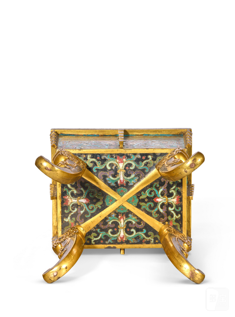 BRÛLE-PARFUM COUVERT EN ÉMAUX CLOISONNÉS, FANGDING  CHINE, DYNASTIE QING, ÉPOQUE QIANLONG (1736-1795) - 图6